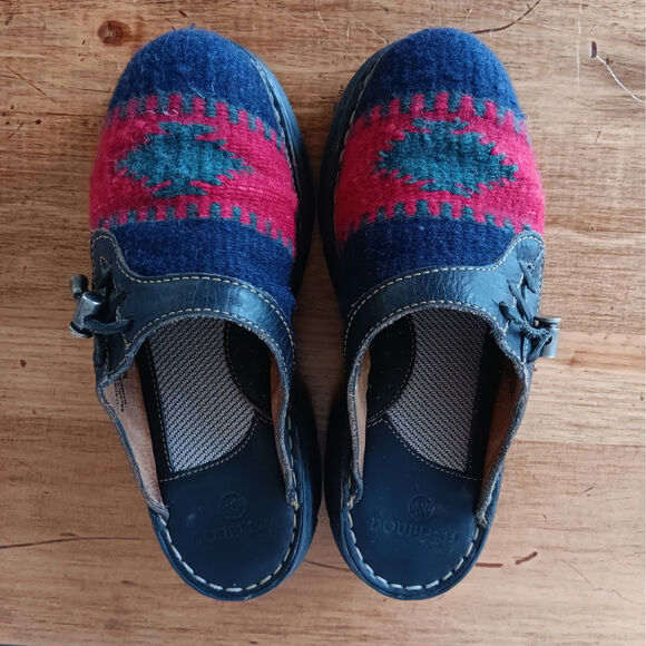 Double H Aztec Wool Leather Clogs - Picture 6 of 14